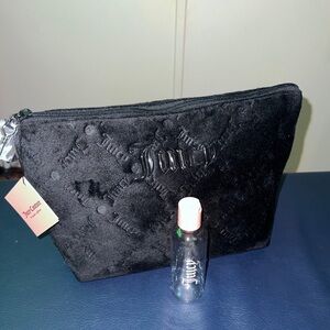 Juicy couture cosmetic bag with lotion bottle